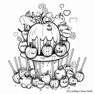 October Candy Apple Coloring Pages 3