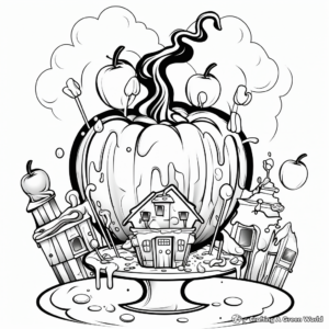 October Candy Apple Coloring Pages 4