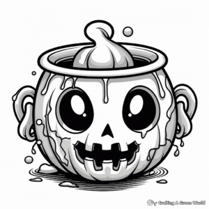 October Cauldron and Potion Halloween Coloring Pages 3
