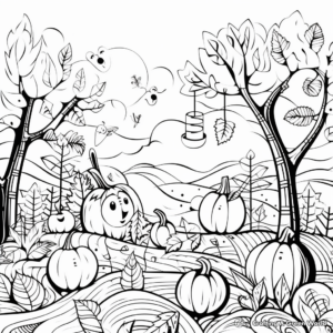October Fall Leaves Coloring Pages 1