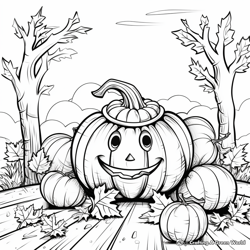 October Fall Leaves Coloring Pages 4