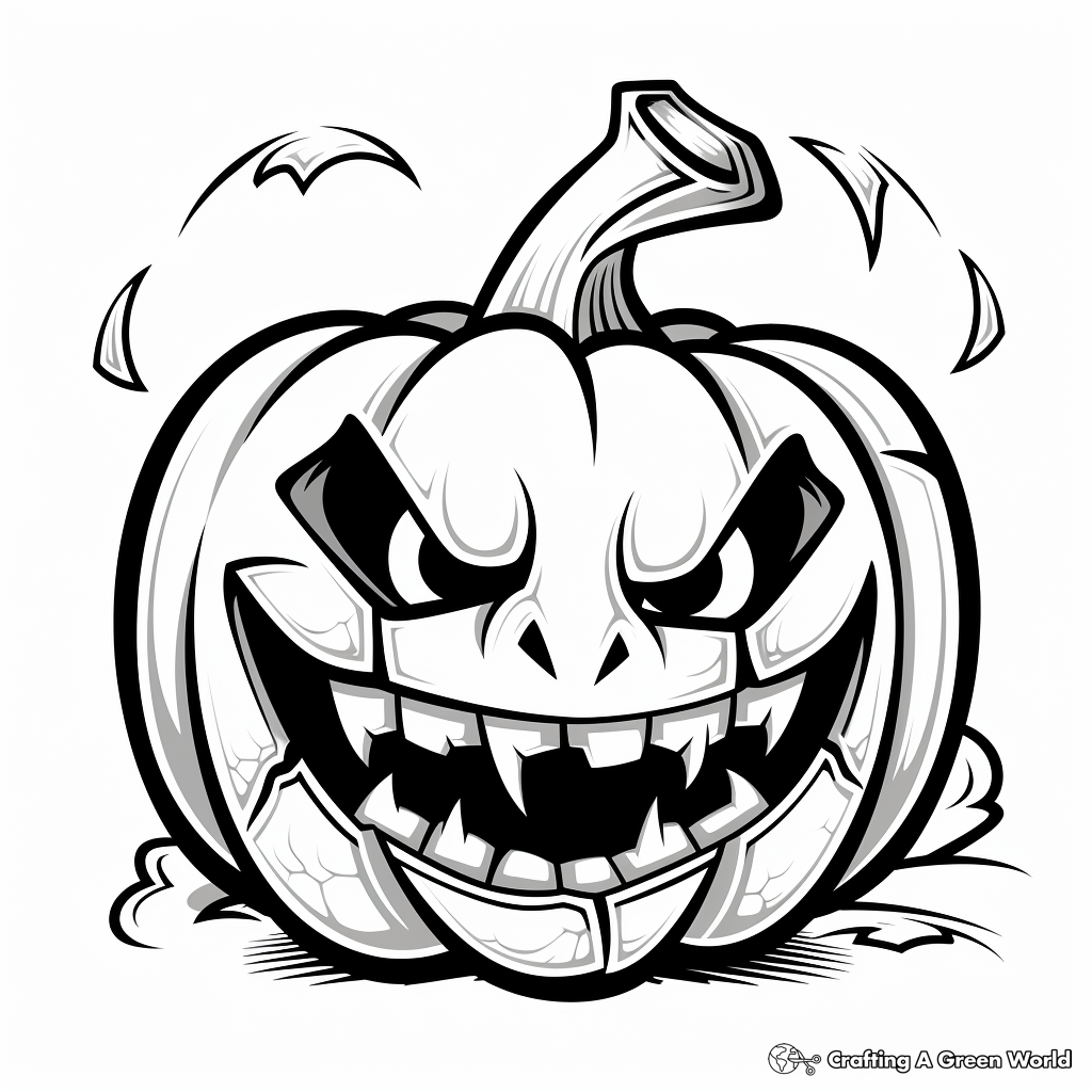 October Jack-O'-Lantern Coloring Pages 1