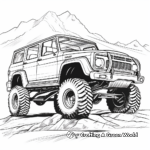 Off-road Racing Car Family Coloring Pages: SUV, Pick-Up, and Jeep 1