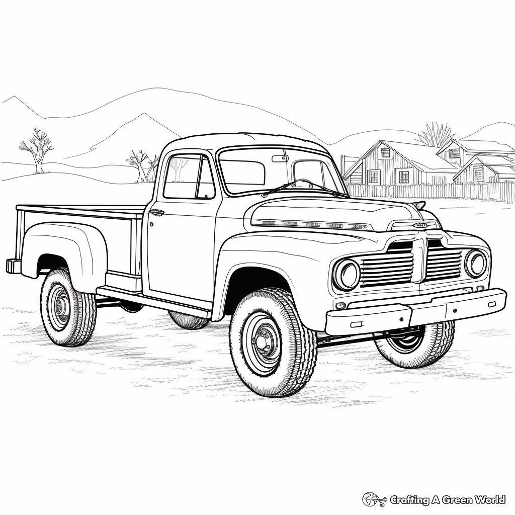 Old Dodge Pickup Truck Coloring Sheets 1