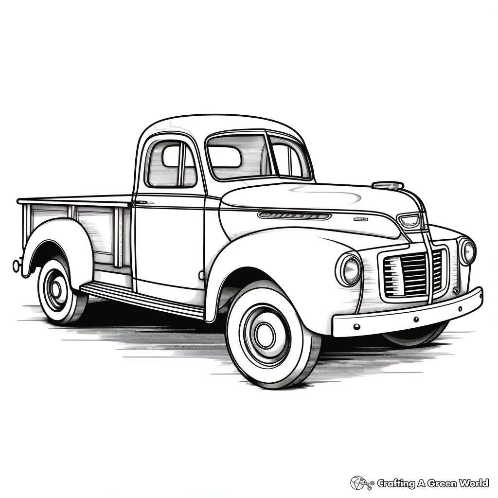 Old Dodge Pickup Truck Coloring Sheets 4