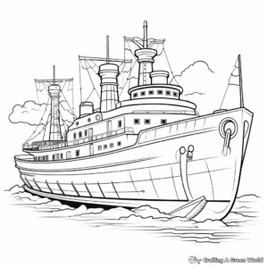 Old Fashioned Warship Coloring Pages 3