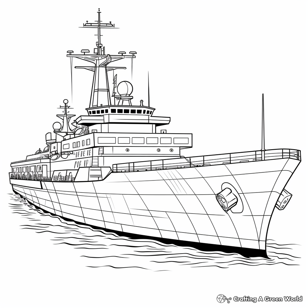 Old Fashioned Warship Coloring Pages 4