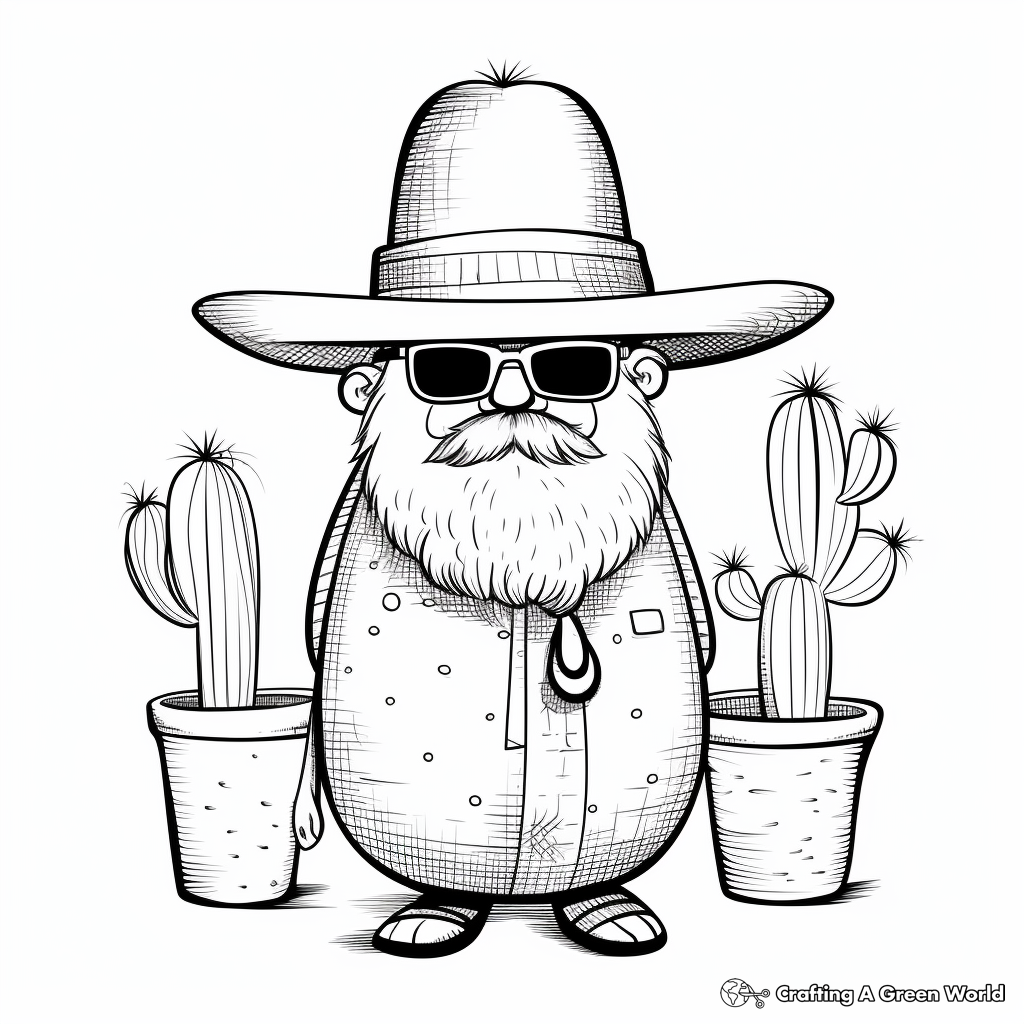 Old Man Cactus Coloring Pages for Nature Lovers 3