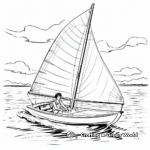 Optimist Dinghy Sailboat Coloring Pages for Learners 1