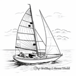 Optimist Dinghy Sailboat Coloring Pages for Learners 4
