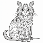 Orange Tabby Cat Posing for Portrait Coloring Pages 2