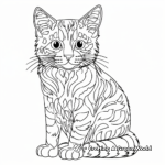 Orange Tabby Cat Posing for Portrait Coloring Pages 3