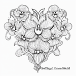 Orchid Romance Heart Coloring Pages 1