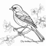 Oriole and Cherry Blossom Coloring Page 2