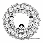 Ornament Wreath Coloring Pages for the Whole Family 3