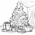 Ornaments and Presents Under the Christmas Tree Coloring Pages 3