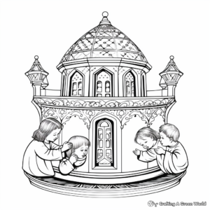 Ornate Baptism Font Coloring Pages 2