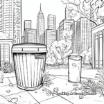 Outdoor City Trash Can Coloring Pages 1