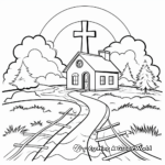Outdoor Landscape Cross Coloring Sheets 2