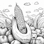 Outer Space Rainbow Corn Coloring Pages 2