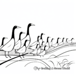 Outlines of Geese Flock Coloring Pages 1
