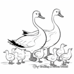 Outlines of Geese Flock Coloring Pages 4