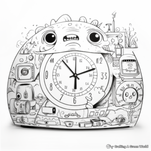 Oversized Countertop Alarm Clock Coloring Pages 2