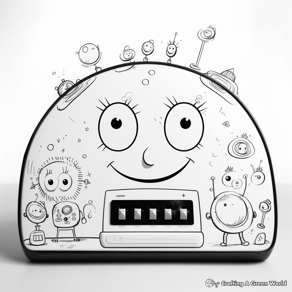 Oversized Countertop Alarm Clock Coloring Pages 4