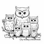 Owl Families in Various Habitats Coloring Pages 2