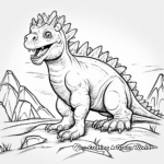 Pachycephalosaurus in the Wild: Prehistoric Scene Coloring Pages 2
