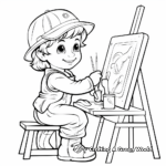 Painter in Overalls Coloring Pages 2