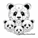 Panda Bear Family Coloring Pages: Mom, Dad, and Cubs 2