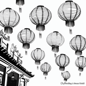 Paper Lanterns Chinese New Year Coloring Pages 3