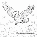Parrot in Mid-Air: Tropical-Scene Coloring Pages 3
