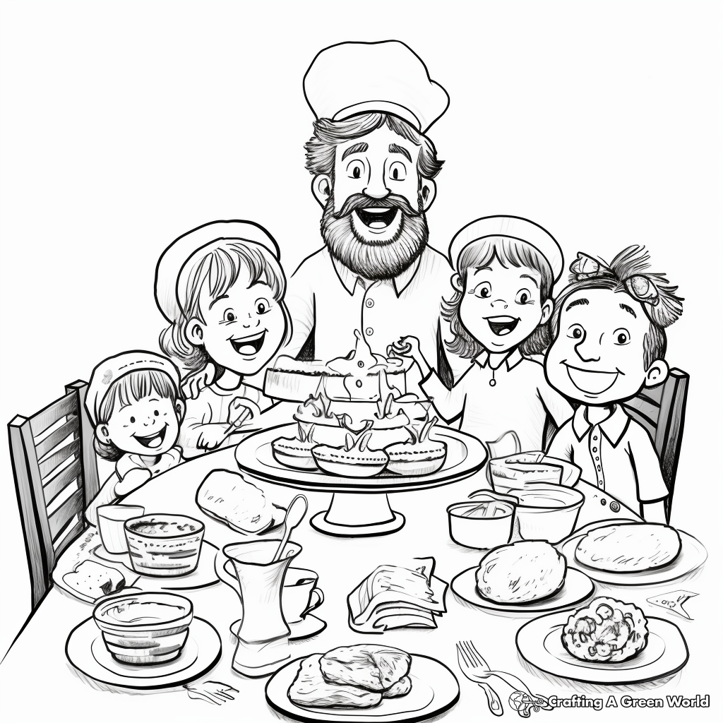 Passover Celebration at Home Coloring Pages 1