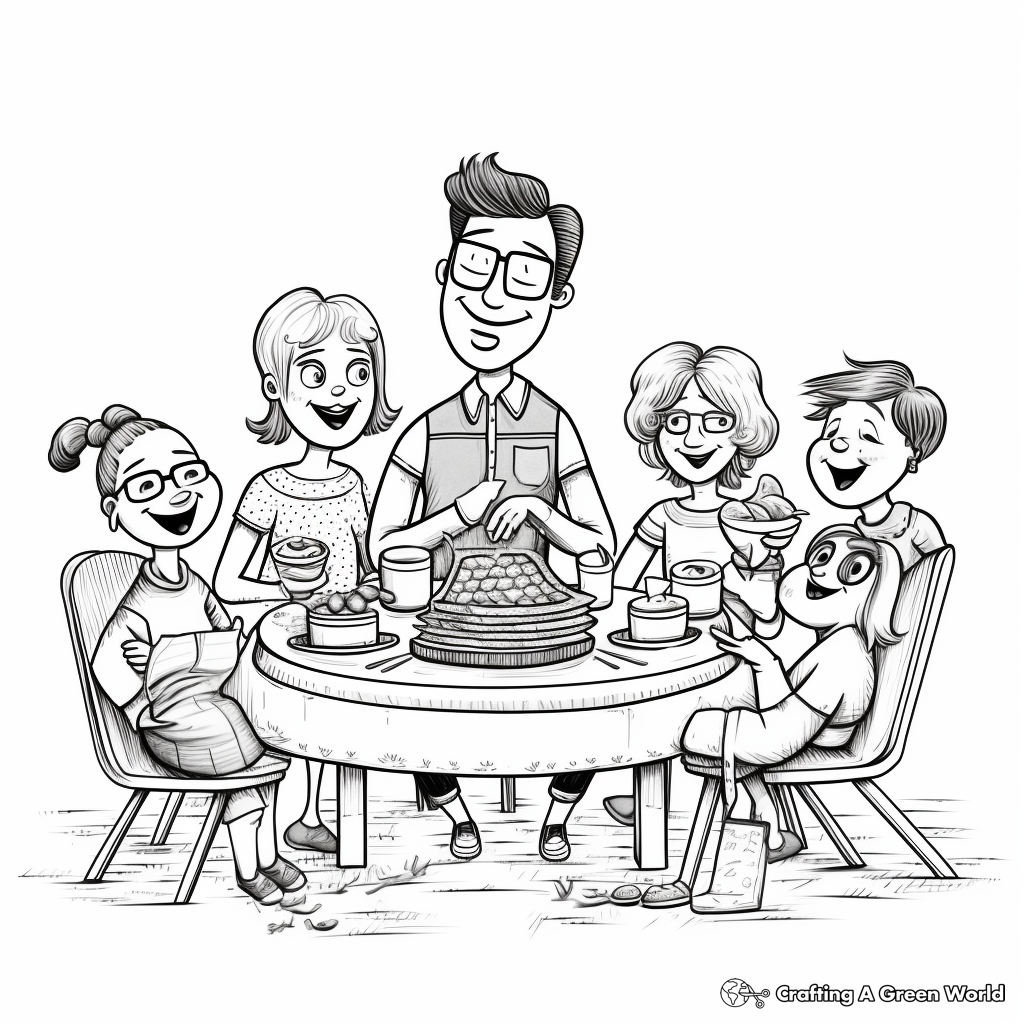 Passover Family Gathering Coloring Pages 2