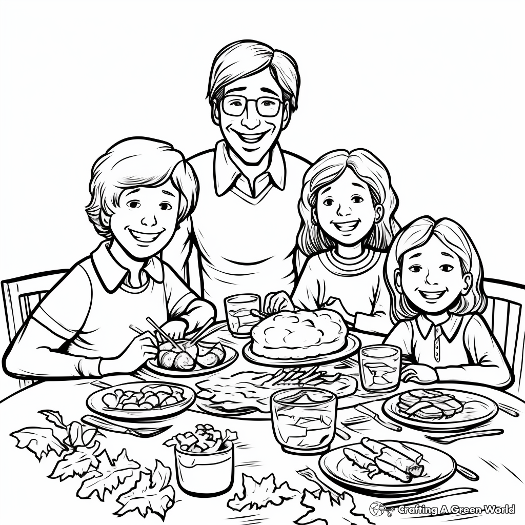 Passover Family Gathering Coloring Pages 3