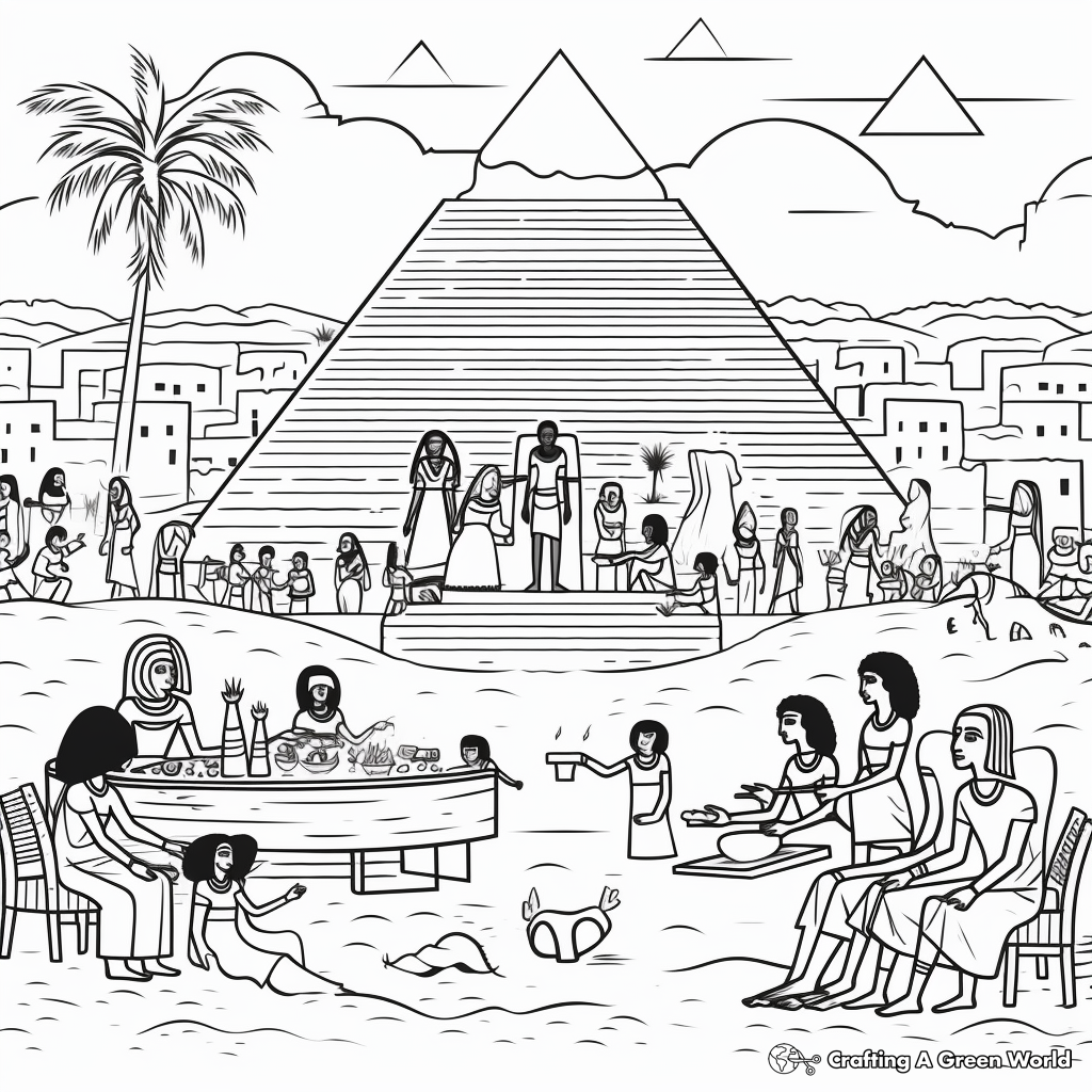 Passover in Egypt: Historic Scene Coloring Pages 2