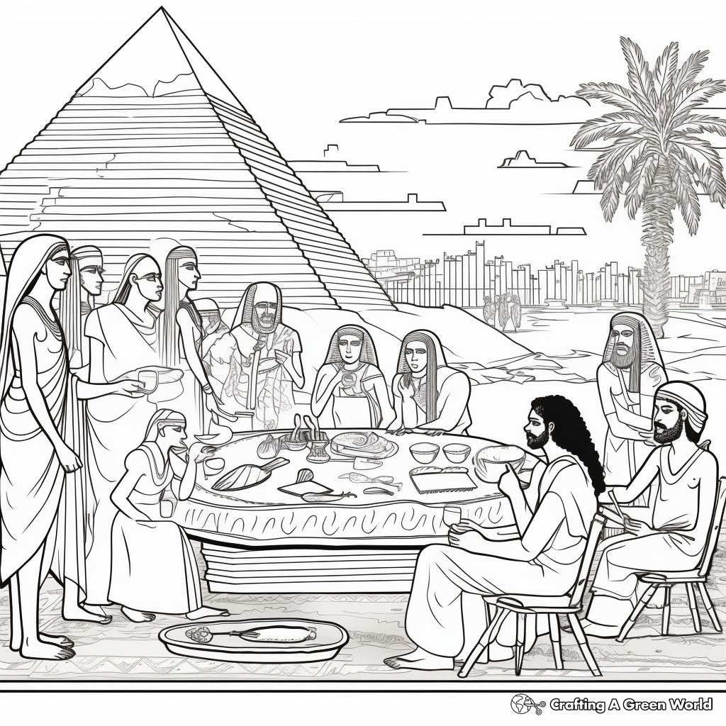 Passover in Egypt: Historic Scene Coloring Pages 3