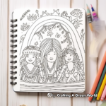 Pastel Boho Rainbow Coloring Pages for Adults 2