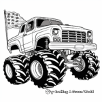Patriotic American Flag Monster Truck Coloring Pages 1