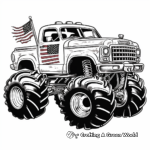 Bandera Patriótica Americana Monster Truck Páginas para colorear 4