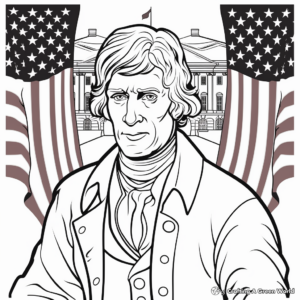 Patriotic Thomas Jefferson Birthday Coloring Pages 1