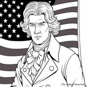 Patriotic Thomas Jefferson Birthday Coloring Pages 2