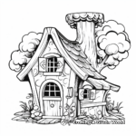 Patterned Gnome House Coloring Pages 3