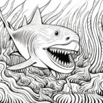 Patterns And Abstract Megalodon Coloring Pages 1