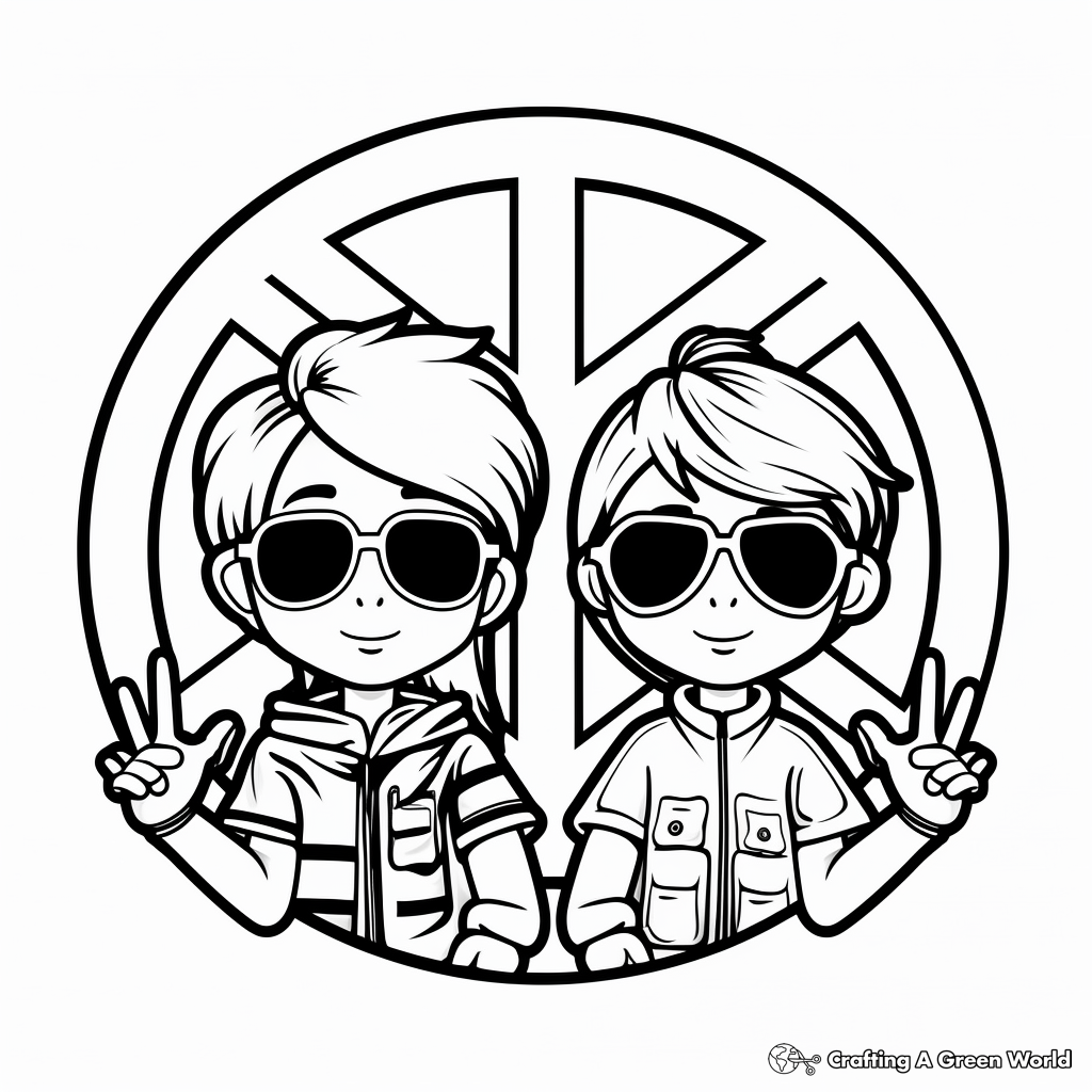 Peace and Pride Symbols Coloring Pages 1
