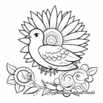Peace Dove and Daisy Flowers Coloring Pages 1