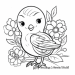 Peace Dove and Daisy Flowers Coloring Pages 2
