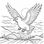 Peace Dove Flying in the Sky Coloring Pages 2